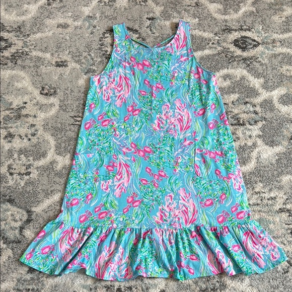 Lilly Pulitzer Kristen Colorful Sleeveless Dress with Ruffle Hem - Picture 1 of 12
